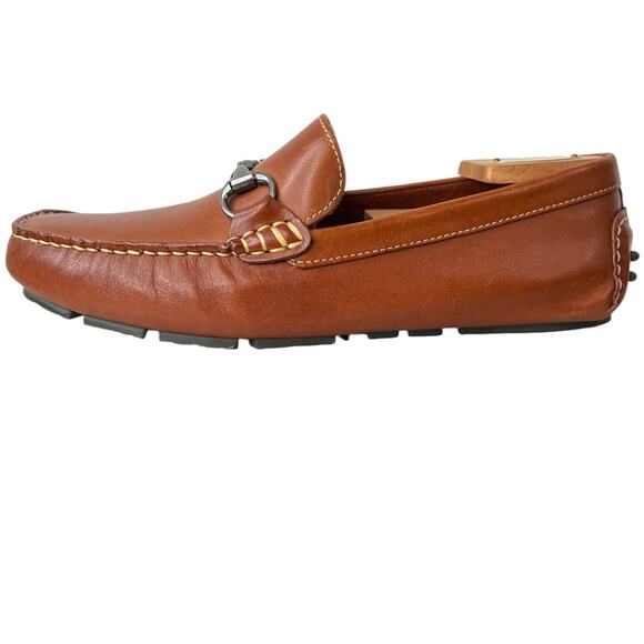 WALLIN & BROS. Leather Horsebit Loafers in Cognac Men's Size 9 M - Picture 2 of 16